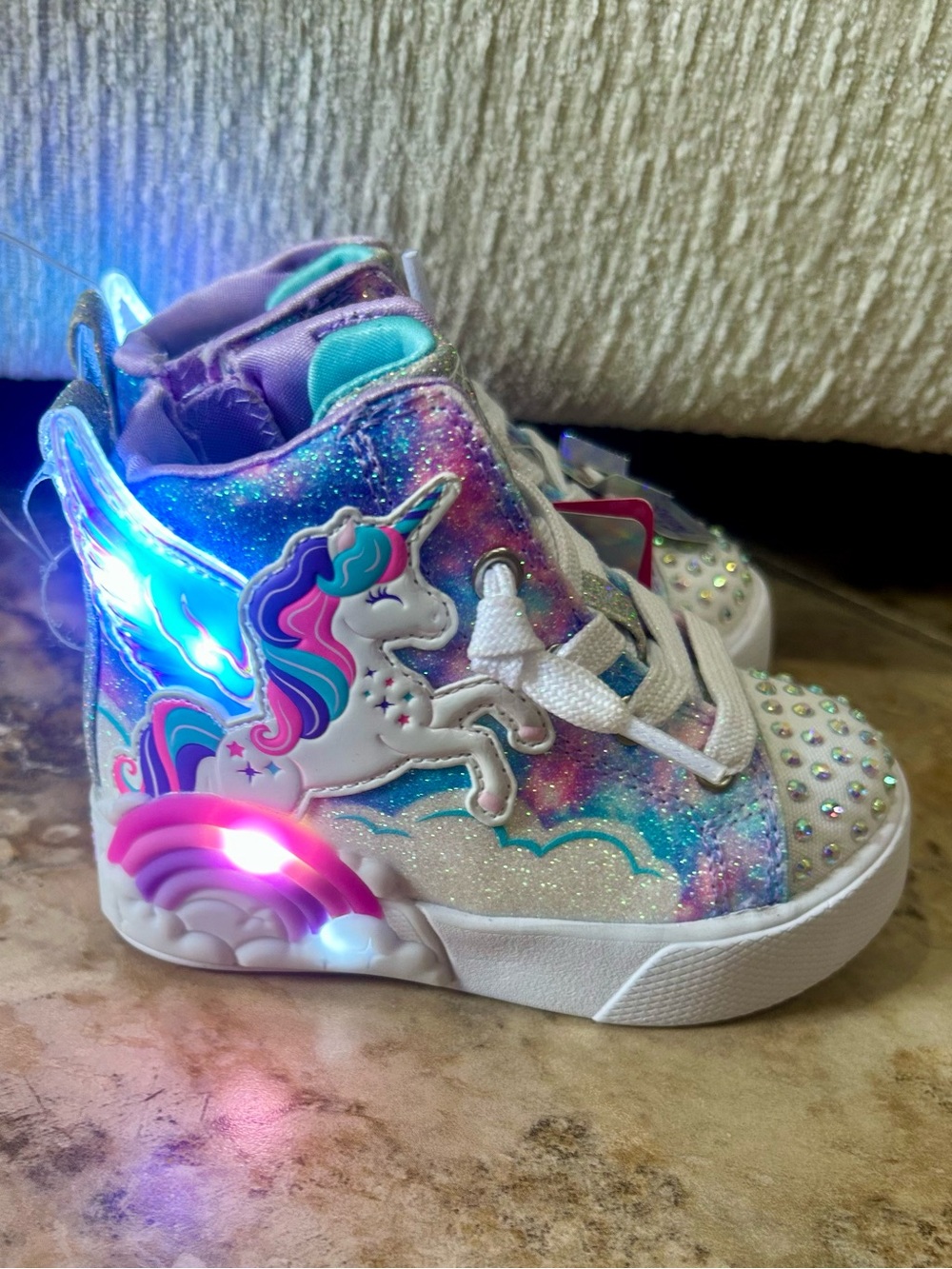 Sketchers Twinkle Toes Diamond Collection Twinkle Magic Light Up Sneakers 5T